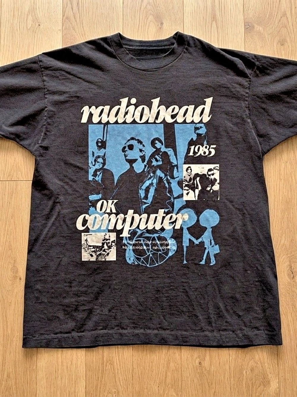 Radiohead OK Computer 1985 graphic tee in Black